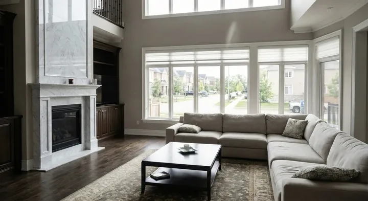 A living room cleaned and ready for holiday guests