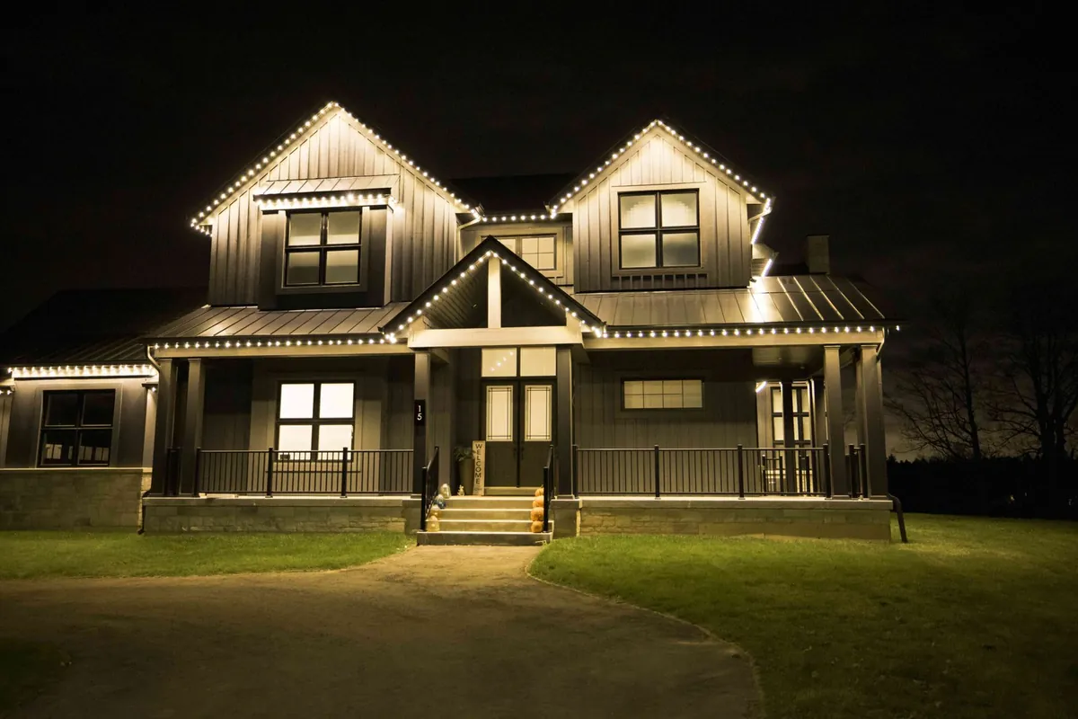 Residential permanent lighting in warm white
